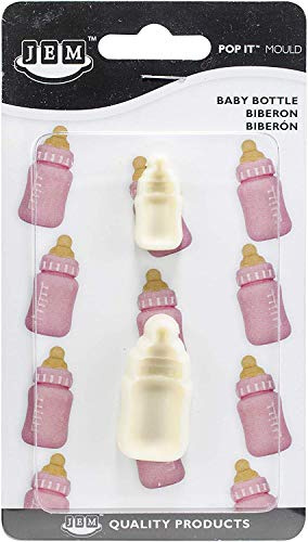 PME 1102EP003 Jem Pop It - Motivform Babyflasche zum dekorieren von Torten, Sortiment 2 - Große und kleine Größen, Kunststoff, Ivory, 2 x 2 x 4 cm