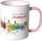 WANDKINGS® Tasse, Schriftzug Guten Morgen Stuttgart! mit Skyline - ROSA