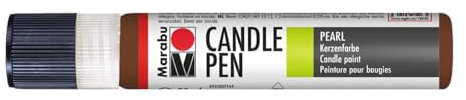Marabu 18050009040 - Candle Pen Mittelbraun, Kerzenpen, cremig, weiche Wachsmalfarbe, auf Wasserbasis, lichtecht, geruchsneutral, wetterfest, kinderleichte Kerzendeko, 25 ml