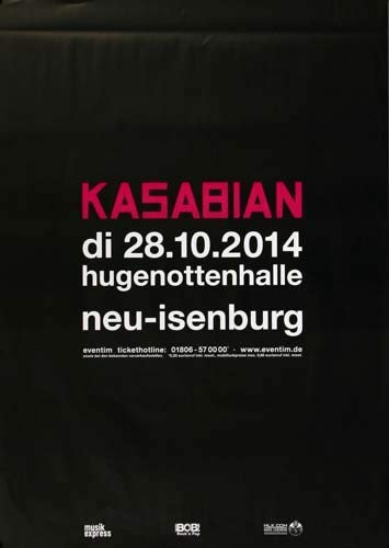 Kasabian - Bumblebee, Neu-Isenburg & Frankfurt 2014 » Konzertplakat/Premium Poster | Live Konzert Veranstaltung | DIN A1 «