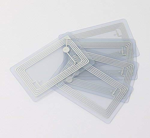 NFC Karte transparent, 5 Stück, NTAG216 Chip, PVC, 85,6 x 54 mm, wasserfest