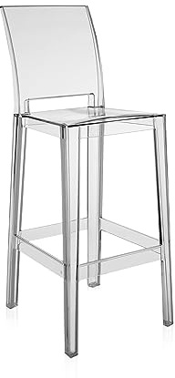 Kartell 5896/B4 One More Please Stool by Philippe Starck, Pack of 2, Transparent Crystal