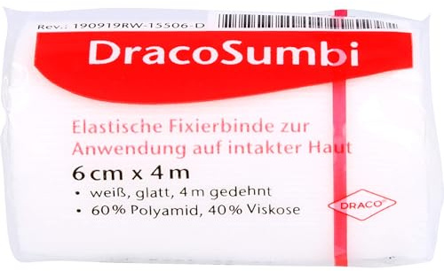 DRACOSUMBI Fixierbinde 6 cmx4 m weiß 1 St