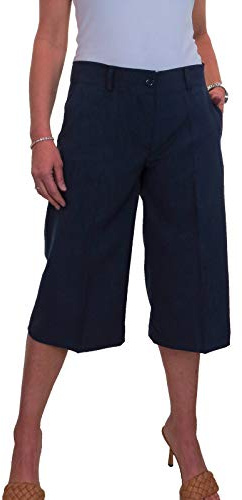 icecoolfashion Women's Wide Leg Smart Culottes Trousers Navy Blue 8-22 (20)