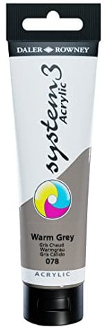 Daler-Rowney System 3 Acrylfarbe, Tube, 150 ml Tube – Warm grau