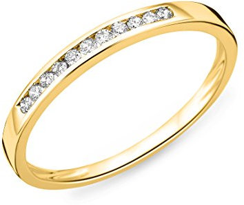 MIORE Ring Damen Ewigkeitsring Gelbgold 9 Karat / 375 Gold Diamant Brillianten 0.10 ct