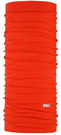P.A.C. Original Rot Multifunktionstuch - nahtloses Mikrofaser Schlauchtuch, Halstuch, Schal, Kopftuch, Unisex, 10 Anwendungsmöglichkeiten