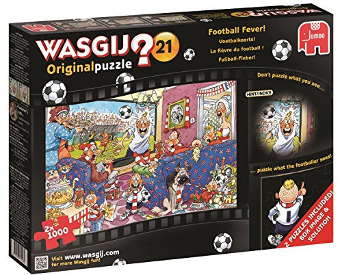 Jumbo Games Wasgij Original Football Fever Jigsaw Puzzles with Free Football Wall Chart (2 x 1000 Pieces), Multicolour