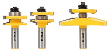 Yonico 12350 3 Bit Raised Panel Cabinet Door Router Bit Set with Bevel 1/2-Inch Shank by Yonico