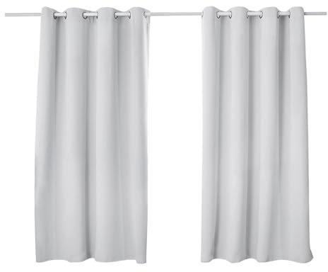 WOLTU Gardinen mit Ösen, Verdunklungsvorhang für Wohnzimmer Schlafzimmer, Blickdicht, gegen Kälte und Hitze, 250g/m² Dicke,135x175 cm, Weiß