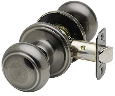 Copper Creek Colonial Passage Interior Door Knob – ANSI Grade-3 Certified, Modern Heavy Duty Handle, Easy Install and Reversible for Bedroom, Bathroom and Closets – Antique Nickel (1 Pack)