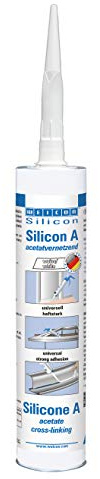 WEICON Silicon A 310 ml weiß | dauerelastisches Silikon | Acetat-Silikon, elastischer Dichtstoff, dauerelastisch, für Glas, Keramik und Aluminium