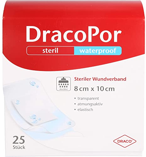 Dracopor waterproof Wundverband 8x10 cm steril, 25 St