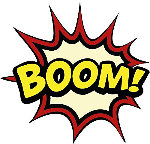 Boom Speech Bubble Comic Book Hochwertigen Auto-Autoaufkleber 12 x 12 cm