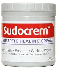 Sudocrem Antiseptic Healing Cream for Nappy Rash, Eczema, Surface Wounds, Sunburn, Minor Burns, Acne, Bed Sores and Chilblains, 250g