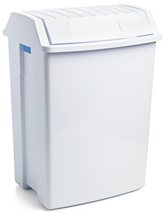 TATAY 1100901 Papelera con Tapa Basculante, Blanco, 49 L