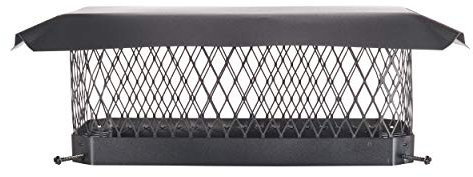 HY-C SC918 Shelter Bolt On Single Chimney Cover, Mesh Size 3/4, Fits Outside Existing Clay Flue Tile Dimensions 9 x 18, Black Galvanized Steel