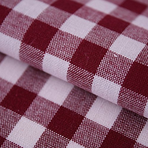 Stoff Meterware Karo 1x1 cm Baumwolle - Baumwollstoff, Züchen, Gingham, Bauernkaro, Kariert, Karomuster, Landhaus, Deko, Nähen, Basteln (Bordeaux Rot)