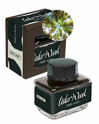 ONLINE Ink of The Senses Black, 15 ml, Waterbased Fountain Ink for Calligraphy, Handlettering, Writing, Converter, Brush