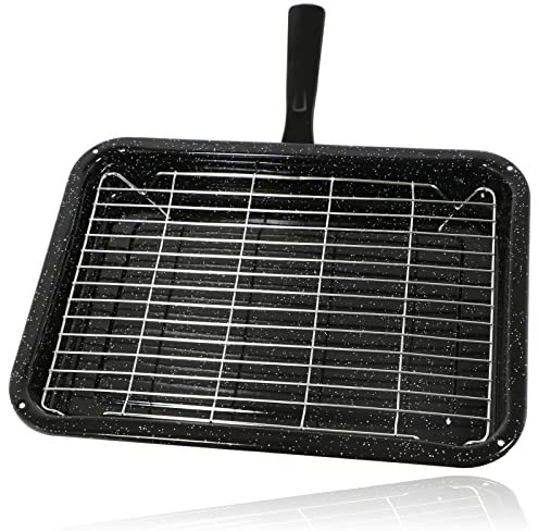 Spares2go Small Grill Pan, Rack & Detachable Handle for New World Oven Cookers