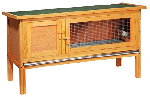 dobar 23306FSC Klassischer Kleintierstall aus imprägniertem Nadelholz, mit Zinkwanne, Ruheraum und Dach mit Aufstellvorrichtung, 115 x 45 x 66 cm