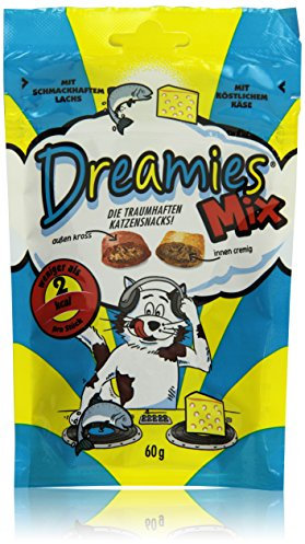 Dreamies Katzensnacks Mix mit Lachs und Käse, 3 Packungen (3 x 60 g)