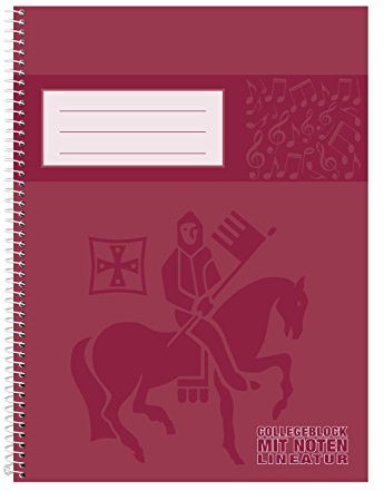 Staufen 4006050009105 Collegeblock, Premium, A4, 10er Pack, 50Bl, Lin15, 90 g, Notenlineatur