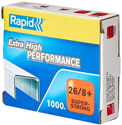 Rapid Heftklammern (26/8 mm, Super Strong, verzinkt) 1000 Stück
