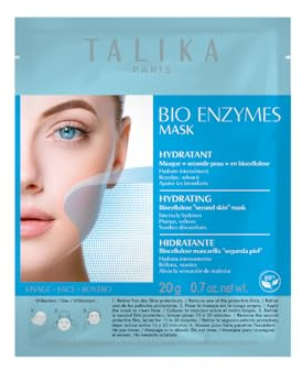 Talika Bio Enzymes Mask Hydrating Gesichtsmaske mit Biozellulose - Feuchtigkeitsmaske gegen Trockene Haut - Pflegemaske ‘Wie eine zweite Haut'