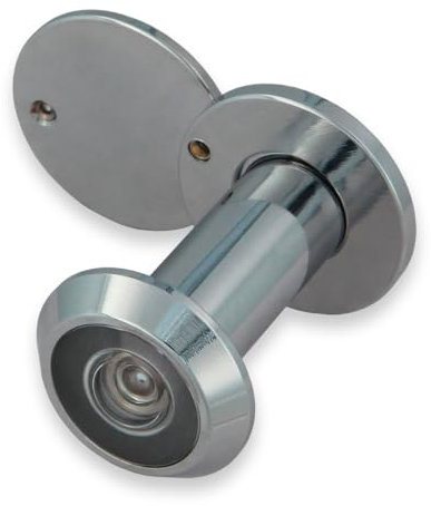 Amig - Judas de porte | Objectif super angle | Pour portes d'entrée intérieures et extérieures | Couleur chrome brillant | Acier | Dimensions : diamètre 14 mm | Épaisseur de porte 35-60 mm