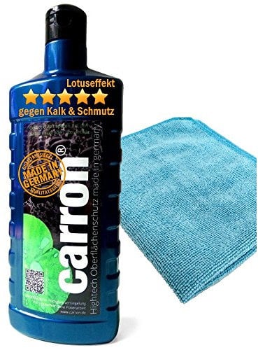 carron® Lotuseffekt Versiegelung Dusche Duschwand Glas Acryl gegen Kalk + Aktion: Microfaser-Poliertuch gratis