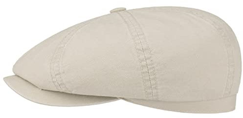 Stetson Hatteras Ballonmütze aus Bio-Baumwolle Herren - Nachhaltige Baumwollcap - Flatcap mit UV-Schutz 40 - Schiebermütze - Flat Cap Frühjahr/Sommer beige S (54-55 cm)