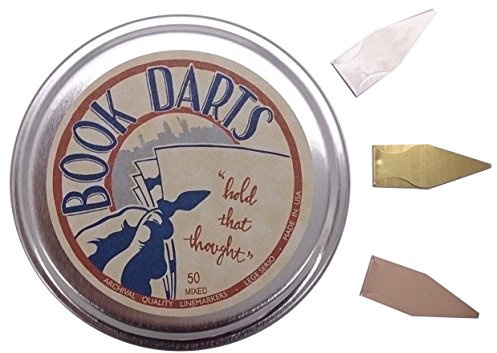 Mischung aus Lesezeichen von Book Darts (Silber, Gold, Bronze) 50 Dosen