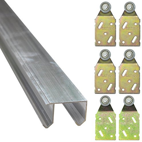 Doppel Laufschiene aus Aluminium in 3 verschiedenen Längen Führungsschiene (Komplett-Bausatz für 3 Türen mit 3m Schiene - 1 * 30135+4 * 30130A+2 * 30130B)
