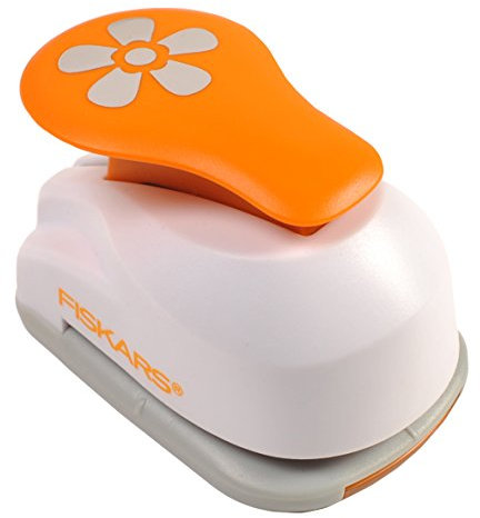 Fiskars Motivlocher M Anemone, weiß/orange