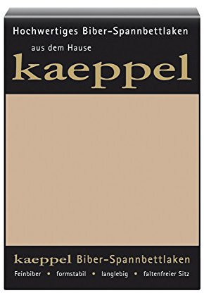 Kaeppel Biber Bettlaken Betttuch 100 x 200 cm Spannbettlaken 14 Farben Uni, Farbe:Sand