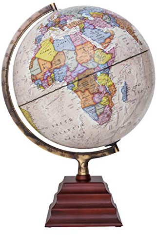 Waypoint Geographic Leuchtkugel – Halbinsel II 30,5 cm beleuchteter antiker Ozean-Stil Weltkugel mit Holzständer für Schreibtisch, Bücherregale, Büro, Heimdekoration – aktuell – Beige – beleuchtet