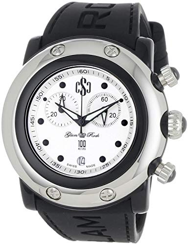 Glam Rock Women's GR62116 Miami Beach Silver Dial Black Silicone Watch