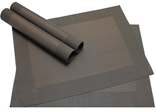 matches21 Edle Tischsets Platzsets BORDA Platzmatten braun dunkelbraun 4er Set gewebt aus Kunststoff 45x30 cm Platzdeckchen Esstischunterlagen vom Tischwäsche Spezialist