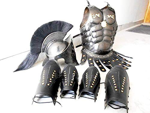 Nautical Replica Hub Halloween Costume Collectible Muscle Armour Greek Armor with 300 Helmet Black