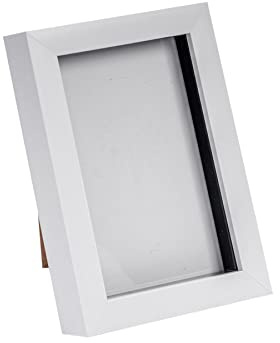 Nicola Spring 3D Shadow Box Photo Frame - 4 x 6 (10 x 15cm) - Pack of 1 - White 3D Photo Picture Frame Box Small Portrait Display Case for Crafts, Keepsakes, Wedding, Graduation