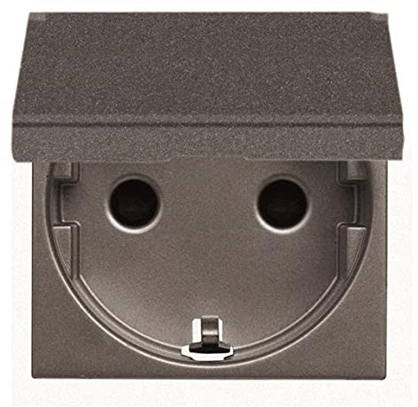 Niessen Enchufe 2p+t c/tapa zenit antracita Ref. 6522010133 20 amps 230 volts_of_alternating_current gris oscuro Plástico Schuko, Type F