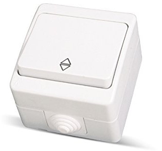 IP54 2-Wege Schalter Wechselschalter Feuchtraum Aufputz Weiss Lichtschalter, gunsan 01071100100107