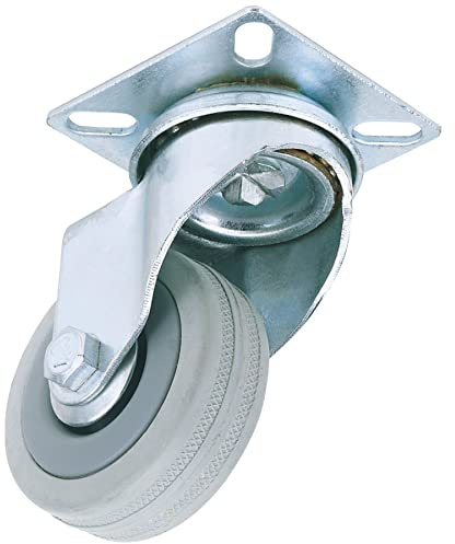 Draper 65468 50mm Dia. Swivel Plate Fixing Rubber Castor-S.W.L 50Kg 50 mm
