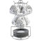 Gibson Home Expressions Espresso Porcelain Saucer Set, 13PC Cups Stand, White/Black