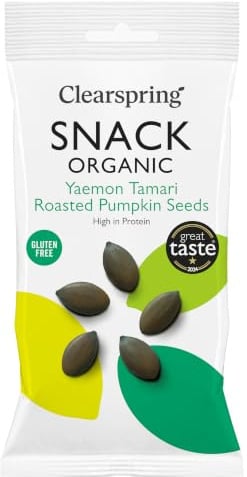 Clearspring Snack Organic - Yaemon Tamari Roasted Pumpkin Seeds 30g