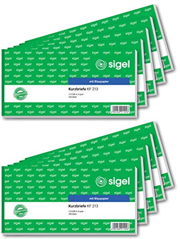 SIGEL KF213/10 Kurzmitteilung Kurzbrief, 1/3 A4 quer, 10 Stück a 100 Blatt
