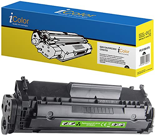 iColor Laserjet 1010, KOMPATIBEL FÜR HP: KOMPATIBEL FÜR HP Q2612A / No.12A Toner- Kompatibel, Black (schwarz) (Laserjet 1018, 3015, Druckerpatrone)