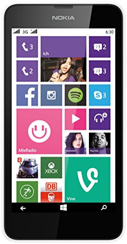 Smartphone Nokia Lumia 630 Dual SIM (11,4 cm (4,5 )) avec écran Tactile, Appareil Photo 5 mpx, vidéo HD-Ready, Snapdragon 400, Quad-Core 1,2 gHz, Windows Phone 8.1