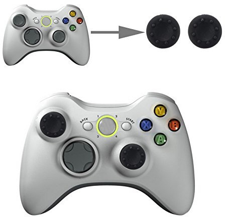wortek Controller Aufsätze Thumb Grip Control Stick Set Kappe Silikon für Sony PS5, PS4, PS4 Pro, PS3, PS2, Xbox One, Xbox One Series X, Xbox 360, Nintendo Switch, Nintendo Wii U Schwarz